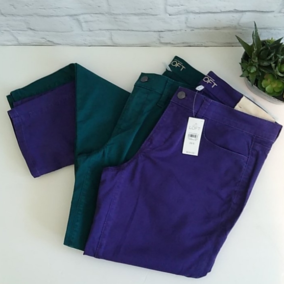LOFT Pants - NWT 2-Pair LOFT Modern Skinny Jewel Tone Pants